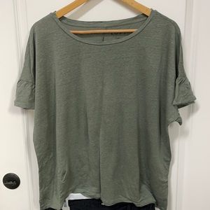 LOFT linen XL NWOT khaki green t-shirt